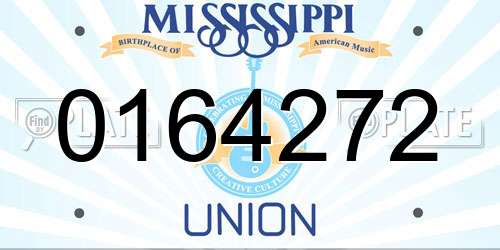 0164272 Mississippi License Plate
