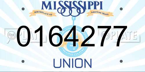 0164277 Mississippi License Plate