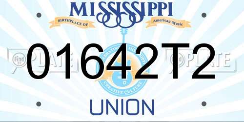 01642T2 Mississippi License Plate