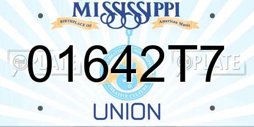 01642T7 Mississippi License Plate