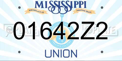01642Z2 Mississippi License Plate