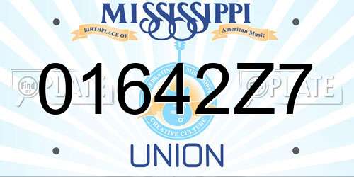 01642Z7 Mississippi License Plate