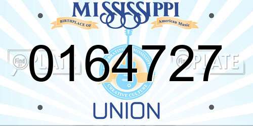 0164727 Mississippi License Plate