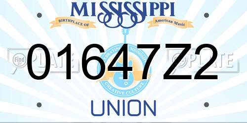 01647Z2 Mississippi License Plate