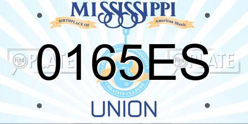 0165ES Mississippi License Plate