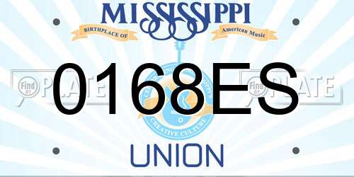0168ES Mississippi License Plate