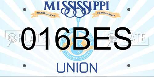 016BES Mississippi License Plate
