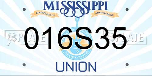 016S35 Mississippi License Plate