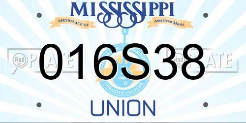 016S38 Mississippi License Plate