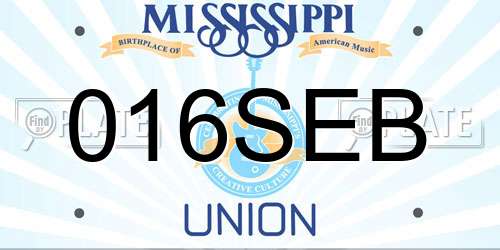 016SEB Mississippi License Plate