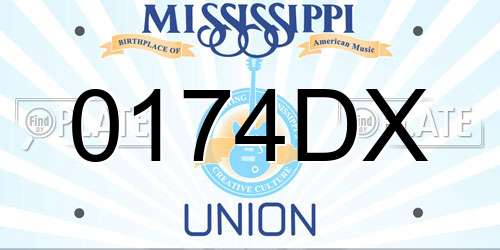 0174DX Mississippi License Plate