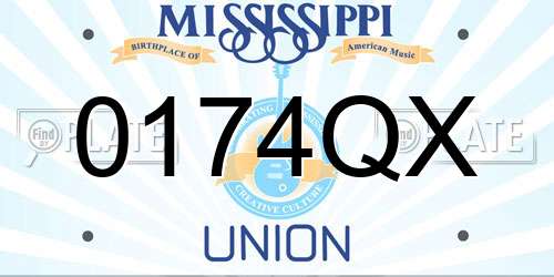 0174QX Mississippi License Plate