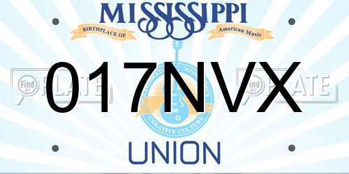 017NVX Mississippi License Plate