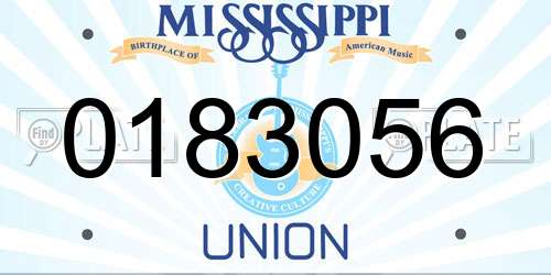 0183056 Mississippi License Plate