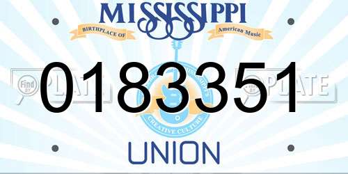 0183351 Mississippi License Plate