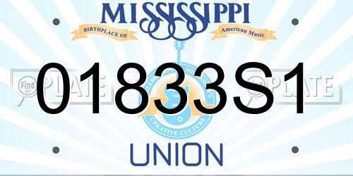 01833S1 Mississippi License Plate