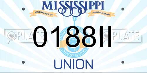 0188II Mississippi License Plate