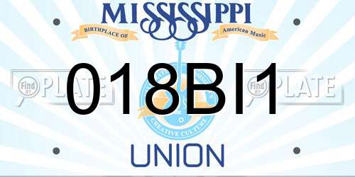 018BI1 Mississippi License Plate