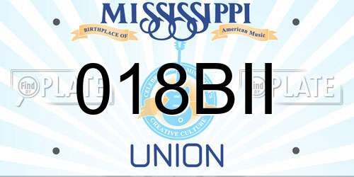 018BII Mississippi License Plate