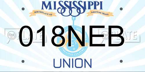 018NEB Mississippi License Plate