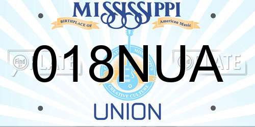 018NUA Mississippi License Plate