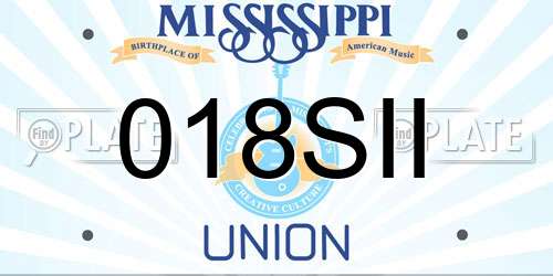018SII Mississippi License Plate