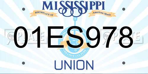 01ES978 Mississippi License Plate