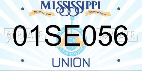 01SE056 Mississippi License Plate