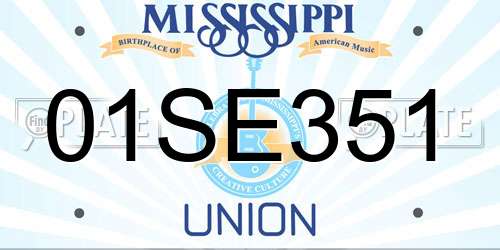 01SE351 Mississippi License Plate