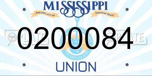 0200084 Mississippi License Plate