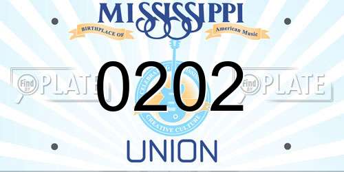 0202 Mississippi License Plate