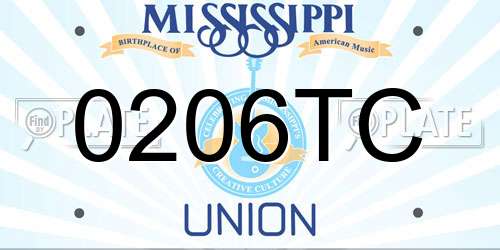 0206TC Mississippi License Plate