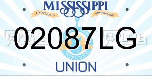 02087LG Mississippi License Plate