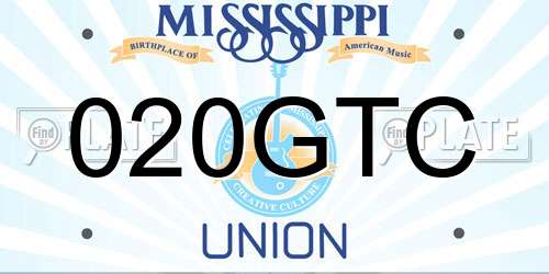 020GTC Mississippi License Plate