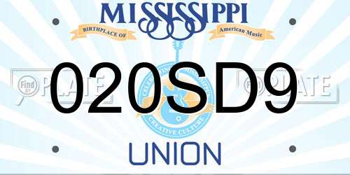 020SD9 Mississippi License Plate