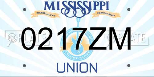 0217ZM Mississippi License Plate