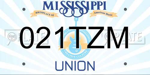 021TZM Mississippi License Plate