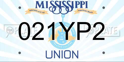 021YP2 Mississippi License Plate