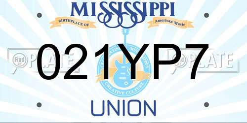 021YP7 Mississippi License Plate