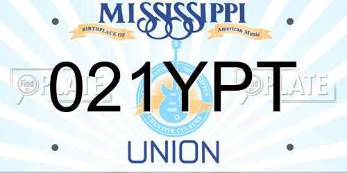 021YPT Mississippi License Plate