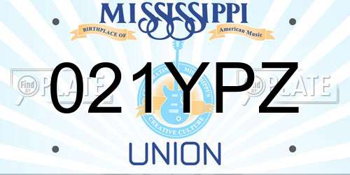 021YPZ Mississippi License Plate