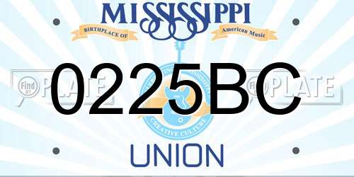 0225BC Mississippi License Plate