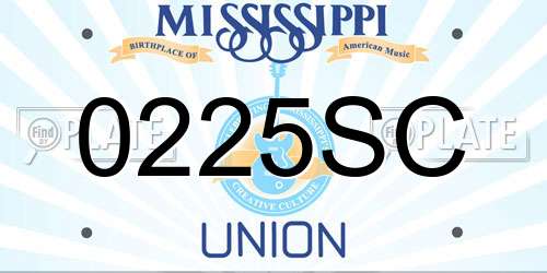 0225SC Mississippi License Plate