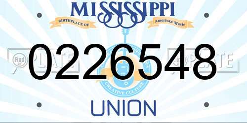 0226548 Mississippi License Plate