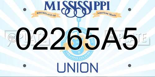 02265A5 Mississippi License Plate