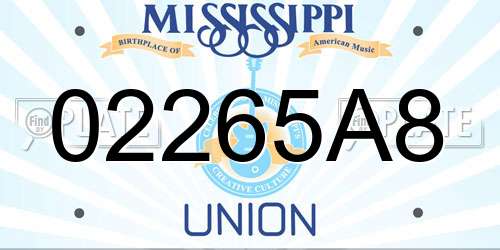 02265A8 Mississippi License Plate
