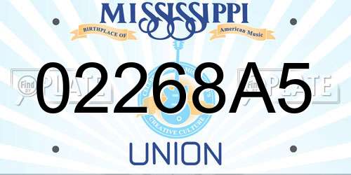 02268A5 Mississippi License Plate