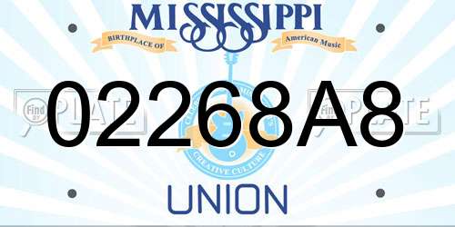 02268A8 Mississippi License Plate