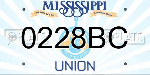 0228BC Mississippi License Plate