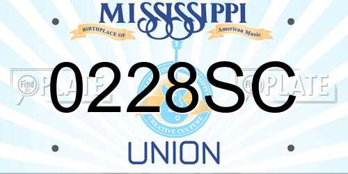 0228SC Mississippi License Plate